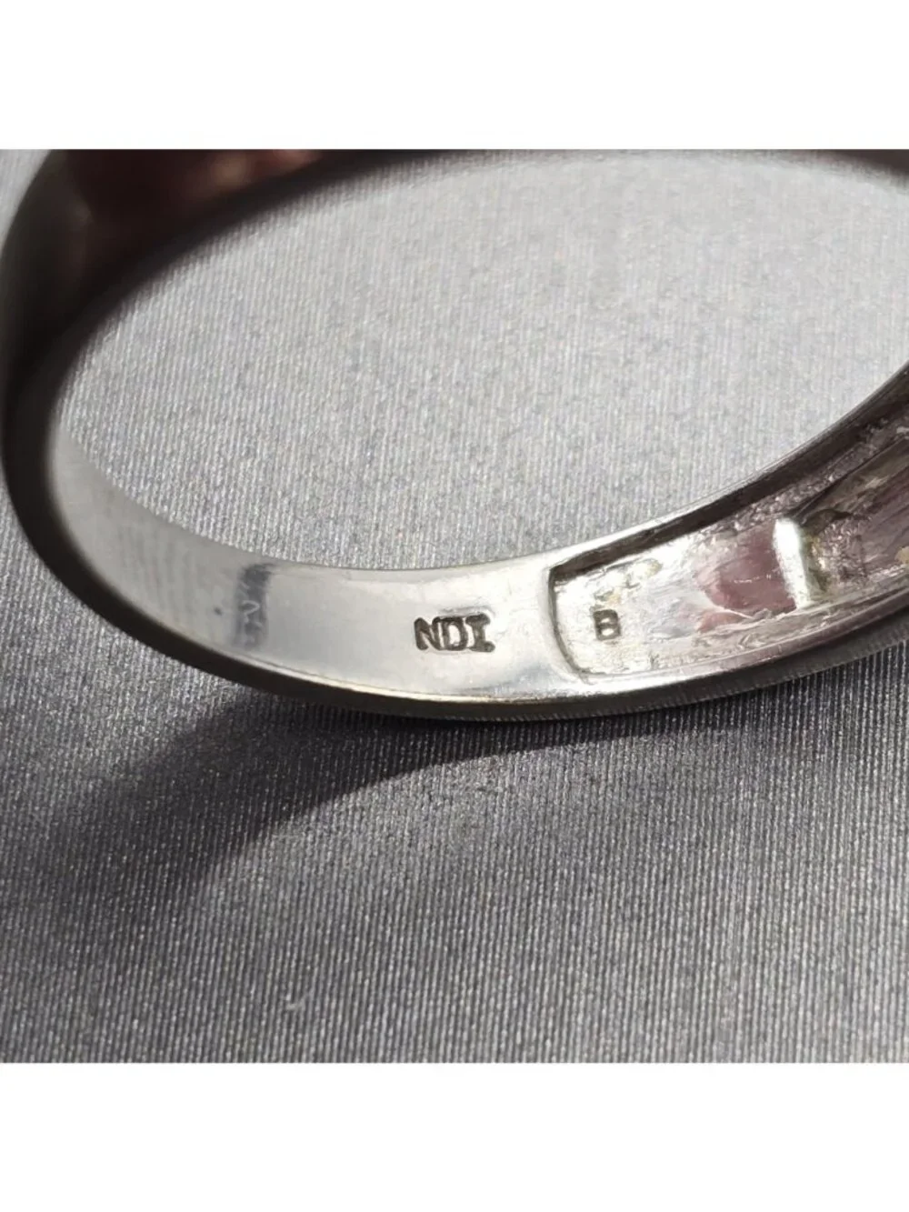 10k White Gold Natural Diamond Channel Set Band Ring Size 10.25 Signed NDI 4.05g - Picture 8 of 16